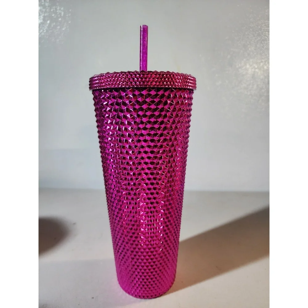 Starbucks 2022 Christmas Venti Studded Cold Cup Tumbler 24oz Sangria Pink New